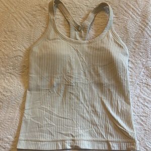 Ebb to Street Cropped Racerback Tank Top Raw Linen
